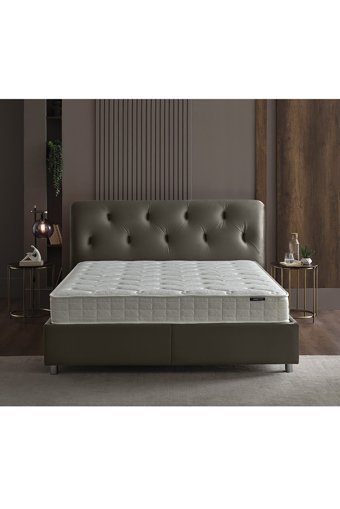 Yataş Somni 120 x 200 cm Başlıklı Çift Kişilik Sandıklı Baza Seti Gri