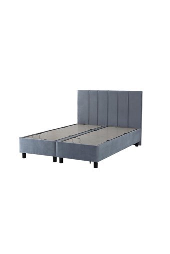 İpek Mobilya Alto 160 x 200 cm Yataklı Başlıklı Çift Kişilik Sandıklı Baza Seti Gri