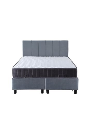 İpek Mobilya Alto 160 x 200 cm Yataklı Başlıklı Çift Kişilik Sandıklı Baza Seti Gri
