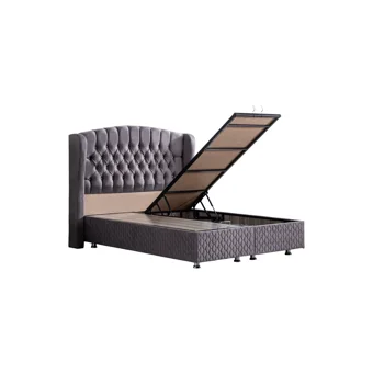 Setay Nice 180 x 200 cm Ayrılabilen Başlıklı Çift Kişilik Sandıklı Baza Seti Antrasit