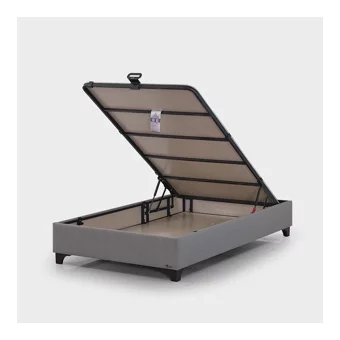 Armis Neon 200 x 200 cm Başlıksız Çift Kişilik Sandıklı Baza Gri