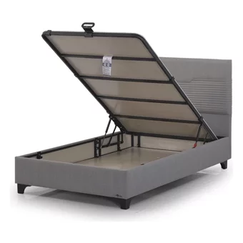 Armis Neon 200 x 200 cm Başlıksız Çift Kişilik Sandıklı Baza Gri