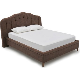 Enza Home Elegante 180 x 200 cm Başlıklı Çift Kişilik Sandıklı Baza Seti Kahverengi