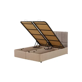 Mobilya Dükkanım Eko 180 x 200 cm Ayrılabilen Başlıklı Çift Kişilik Sandıklı Baza Seti Bej