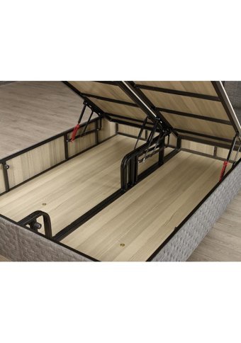 Trend 140 x 190 cm Ayrılabilen Başlıklı Çift Kişilik Sandıklı Baza Seti Gri