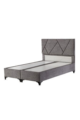 Hammak Home Geometry 150 x 200 cm Ayrılabilen Başlıklı Çift Kişilik Sandıklı Baza Seti Kahverengi