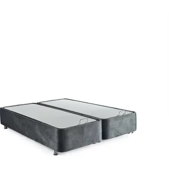 Arleno Bedding Nilüfer 160 x 200 cm Ayrılabilen Yataklı Başlıklı Çift Kişilik Sandıklı Baza Seti Gri