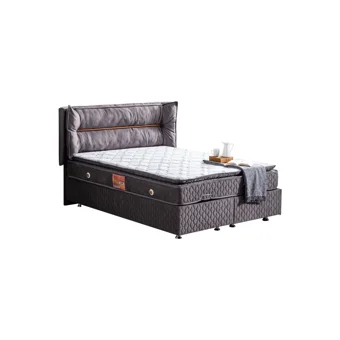 Setay Barselona 190 x 140 cm Ayrılabilen Başlıklı Çift Kişilik Sandıklı Baza Seti Antrasit