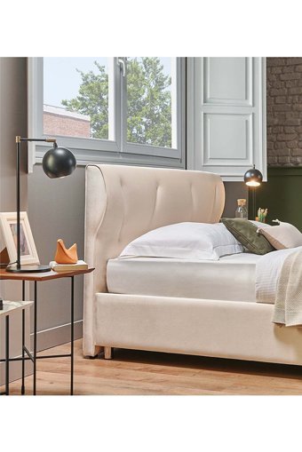 Yataş Bedding Linea 160 x 200 cm Başlıklı Çift Kişilik Sandıklı Baza Seti Krem