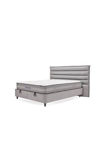 Yataş Canto 160 x 200 cm Ayrılabilen Yataklı Başlıklı Çift Kişilik Sandıklı Baza Seti Gri