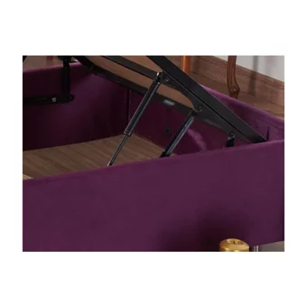 Niron Yatak Purple 200 x 200 cm Başlıklı Çift Kişilik Sandıklı Baza Seti Mor
