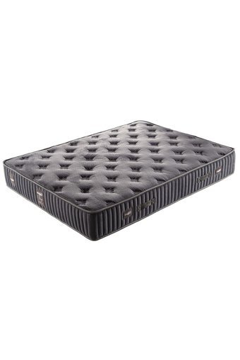 Ekolev Perge 100 x 200 cm Yataklı Başlıklı Çift Kişilik Sandıklı Baza Seti Siyah