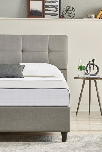 Yataş Lento 150 x 200 cm Başlıklı Çift Kişilik Sandıklı Baza Seti Gri