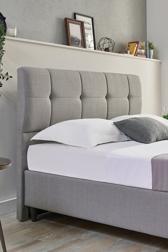 Yataş Lento 150 x 200 cm Başlıklı Çift Kişilik Sandıklı Baza Seti Gri