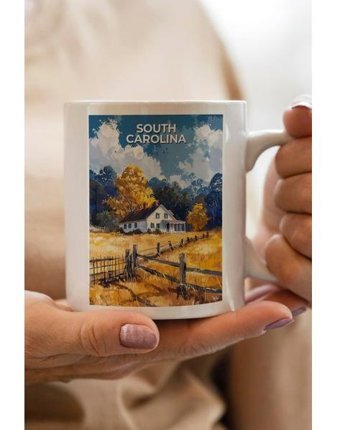 South Coralina Baskılı Kupa Bardak - 1 Adet - 300 ml