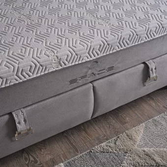 Armis Space 140 x 190 cm Yataklı Başlıklı Çift Kişilik Sandıklı Baza Seti Bej