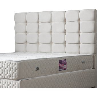 Setay Duke 140 x 190 cm Ayrılabilen Başlıklı Çift Kişilik Sandıklı Baza Seti Krem
