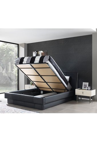 Berrak Mobilya Creo 160 x 200 cm Başlıksız Çift Kişilik Sandıklı Baza Antrasit