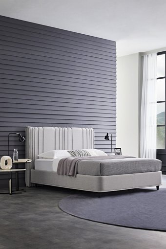 Yataş Liven 160 x 200 cm Başlıklı Çift Kişilik Sandıklı Baza Seti Açık Gri