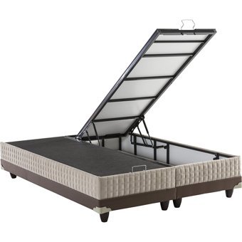 Belletto Kamelya 140 x 190 cm Yataklı Başlıklı Çift Kişilik Sandıklı Baza Seti Beyaz