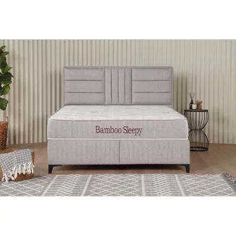 Kilim Mobilya Bamboo Sleepy 150 x 200 cm Başlıksız Çift Kişilik Sandıklı Baza Seti Krem
