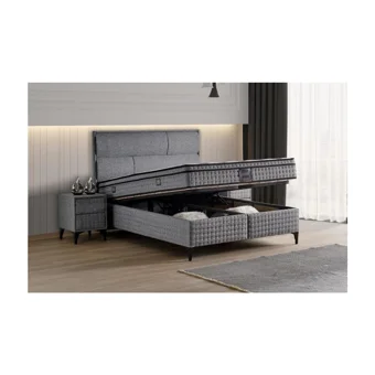 Mobilya Dükkanım Ares 160 x 200 cm Ayrılabilen Başlıksız Çift Kişilik Sandıklı Baza Gri