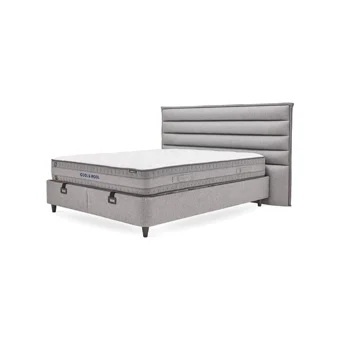 Yataş Canto 140 x 190 cm Yataklı Başlıklı Çift Kişilik Sandıklı Baza Seti Gri