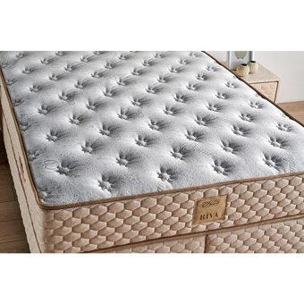 Mobilya Dükkanım Riva 150 x 200 cm Ayrılabilen Yataklı Başlıklı Çift Kişilik Sandıklı Baza Seti Krem
