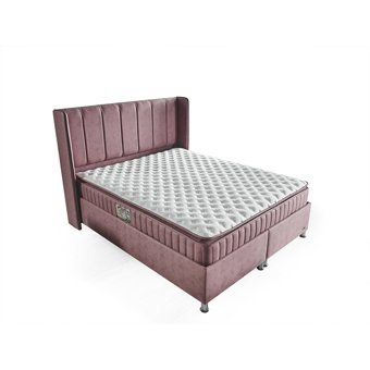 Arleno Bedding Ottoman 160 x 200 cm Ayrılabilen Yataklı Başlıklı Çift Kişilik Sandıklı Baza Seti Pembe