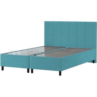 İpek Mobilya Alto 150 x 200 cm Ayrılabilen Yataklı Başlıklı Çift Kişilik Sandıklı Baza Seti Mavi