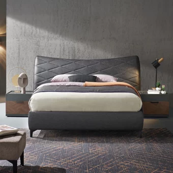 Enza Home Dorian 160 x 200 cm Başlıklı Çift Kişilik Sandıklı Baza Seti Antrasit