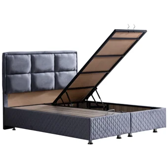Setay Orthosoft 200 x 150 cm Ayrılabilen Yataklı Başlıklı Çift Kişilik Sandıklı Baza Seti Açık Mavi