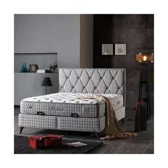Armis Samoa 160 x 200 cm Yataklı Başlıklı Çift Kişilik Sandıklı Baza Seti Vizon