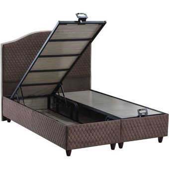 İpek Mobilya Starmaks 140 x 190 cm Başlıksız Çift Kişilik Sandıklı Baza Sütlü Kahve
