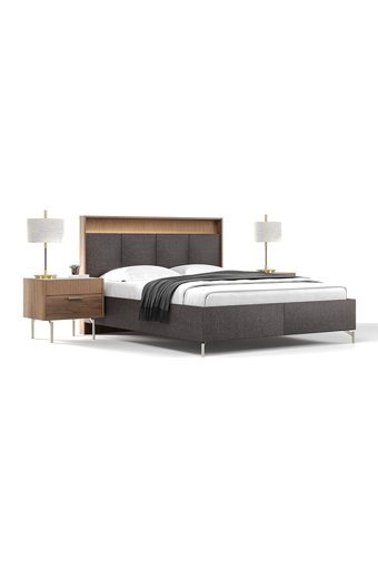 Enza Home Pavia 180 x 200 cm Başlıklı Çift Kişilik Sandıklı Baza Seti Kahverengi