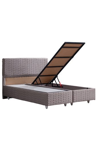 Setay Stella 160 x 200 cm Ayrılabilen Yataklı Başlıklı Çift Kişilik Sandıklı Baza Seti Kahverengi