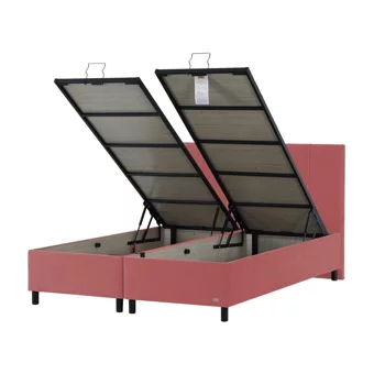 İpek Mobilya Alto 140 x 200 cm Ayrılabilen Yataklı Başlıklı Çift Kişilik Sandıklı Baza Seti Pembe