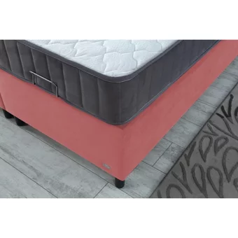 İpek Mobilya Alto 140 x 200 cm Ayrılabilen Yataklı Başlıklı Çift Kişilik Sandıklı Baza Seti Pembe