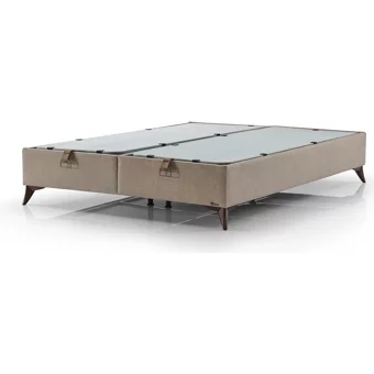 Armis Soft Touch 160 x 200 cm Başlıksız Çift Kişilik Sandıklı Baza Açık Kahverengi