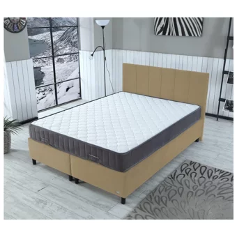 İpek Mobilya Alto 160 x 200 cm Ayrılabilen Yataklı Başlıklı Çift Kişilik Sandıklı Baza Seti Bej