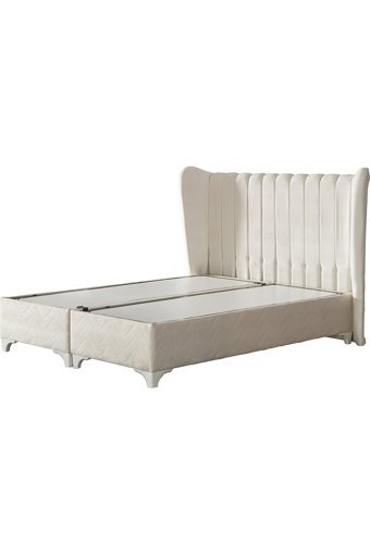 Hammak Home Quantum 180 x 200 cm Ayrılabilen Başlıklı Çift Kişilik Sandıklı Baza Seti Bej