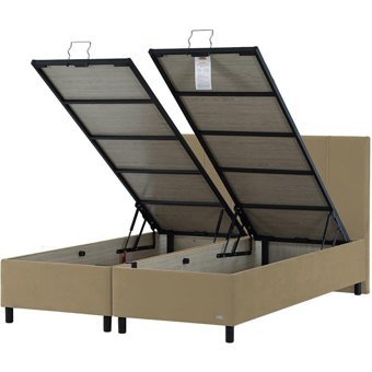 İpek Mobilya Alto 140 x 200 cm Ayrılabilen Yataklı Başlıklı Çift Kişilik Sandıklı Baza Seti Bej