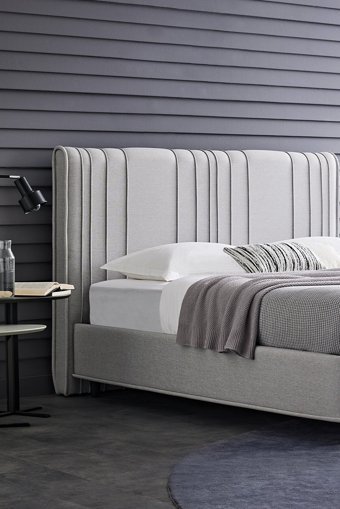 Yataş Liven 140 x 200 cm Başlıklı Çift Kişilik Sandıklı Baza Seti Açık Gri