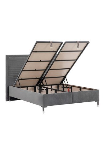 Weltew Yatak Thermalist 160 x 200 cm Ayrılabilen Başlıklı Çift Kişilik Sandıklı Baza Seti Gri