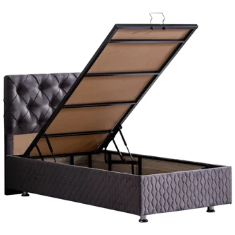 Setay Vita 190 x 140 cm Başlıklı Çift Kişilik Sandıklı Baza Seti Antrasit