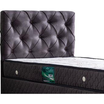 Setay Vita 190 x 140 cm Başlıklı Çift Kişilik Sandıklı Baza Seti Antrasit