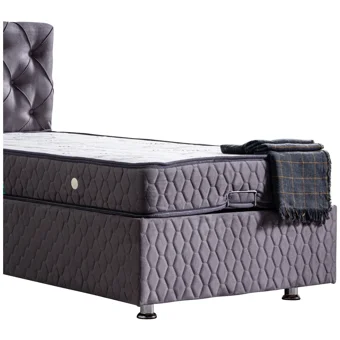 Setay Vita 190 x 140 cm Başlıklı Çift Kişilik Sandıklı Baza Seti Antrasit