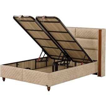 Md Bera 150 x 200 cm Ayrılabilen Başlıksız Çift Kişilik Sandıklı Baza Krem