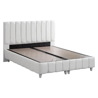 Cesur Narva 160 x 200 cm Ayrılabilen Yataklı Başlıklı Çift Kişilik Sandıklı Baza Seti Beyaz