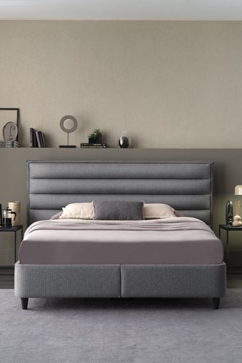 Yataş Canto 100 x 200 cm Başlıklı Çift Kişilik Sandıklı Baza Seti Gri